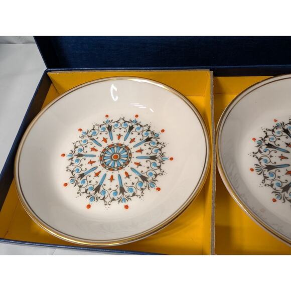 Vintage Royal Worcester Bone China Set Of 2 Coasters/Small Dish Woodland Pattern - Picture 2 of 6